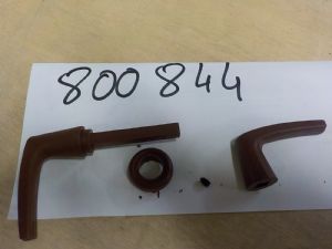 1 POIGNEE COMPLETE POUR CARRE 7mm + ROSACE MARRON