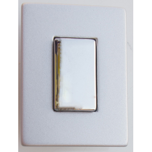 1 BOUTON CHROME+ROSACE ALUMINIUM+CALE PM