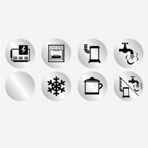 1 JEU DE 5 LOGOS POUR VANNE GAZ