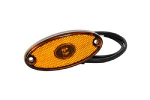 1 FEU DE GABARI LED OVAL ORANGE 12/24V FLAPOINTII EMBAS NOIR