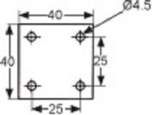 1 PLAQUE 4 TROUS 40X40MM ACIER ZINGUE