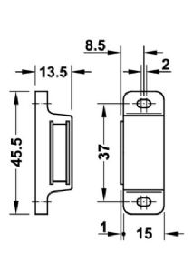 1 LOQUETEAU MAGNETIQUE 4 A 5 KGS PLASTIQUE NOIR