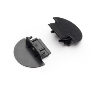 1 LOT DE 2 AMBOUTS PLASTIQUE NOIRS(ROND POUR PROFIL 21705)