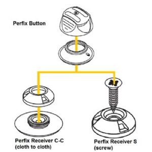 1 BOUTON PRESSION PLASTIQUE GRIS (2 PARTIES)