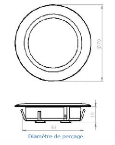 1 SPOT LED A ENCASTRER Ø 70 MM