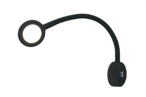 1 SPOT LED NOIR VERONA FLEX. SILICONE USB.INTER TACTILE