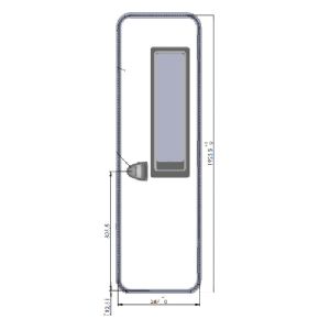 1 PORTE CELLLULE HARTALIGHT 1925 X 570 RAL9016 SERRURE NOIRE