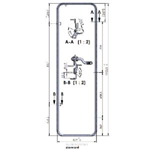 1 PORTE CELLLULE HARTALIGHT 1925 X 570 RAL9016 SERRURE NOIRE
