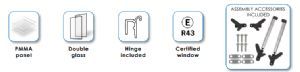 1 VITRAGE NRF GRIS TYPE S3, S4 et S5 550x600