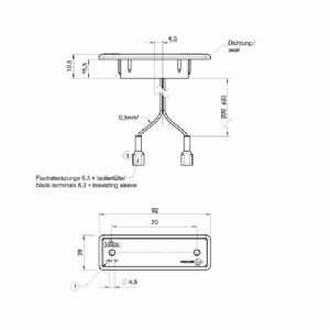 1 ECLAIREUR DE PLAQUE K575 12 V CABLE 200 MM