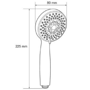 1 DOUCHETTE CHROMEE 3 JETS 1/2" (15X21MM)