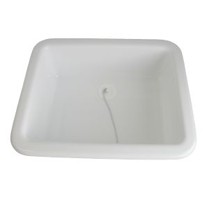 1 LAVABO RECTANGULAIRE BLANC 350X280X120MM SORTIE Ø25MM 90°