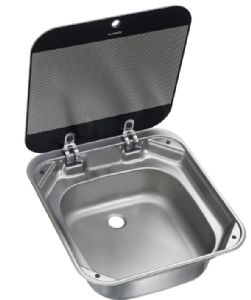 CUVE INOX SMEV 8006 420x440mm COUVERCLE VERRE*