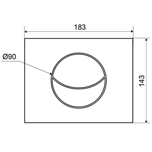 1 PLAQUE DE COMMANDE LUNE CHROMEE MAT WC SUSPENDU XR-27751