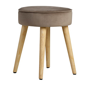 1 POUF AVEC ASSISE TISSU COLORIS TAUPE L35 X P35 X H43