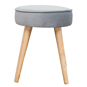1 POUF AVEC ASSISE TISSU COLORIS GRIS CLAIR L35 X P35 X H43