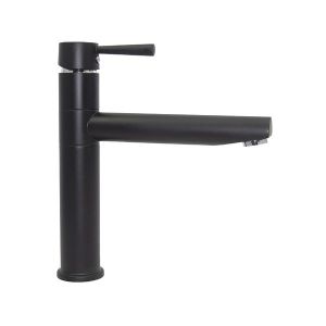 1 ROBINET D'EVIER NOIR AVEC DEUX FLEXIBLES PUSH FIT 10MM