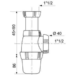 1 SIPHON EVIER NF REGLABLE 1 1/2 D40