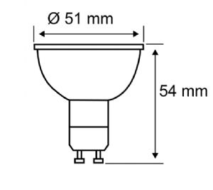 1 AMPOULE 7W LED GU10 460LM 4000K 36° GRADABLE CHROME 230V