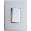 1 BOUTON CHROME+ROSACE ALUMINIUM+CALE PM