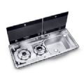 COMBINE CUISSON 2 FEUX/EVIER COUV VERRE EVIER A DROITE