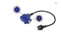 1 ADAPTATEUR SHUCKO + FICHE FEMELLE CEE + CABLE 40 CM