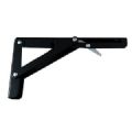 *1 CONSOLE PLIANTE 200X110X20MM ACIER LAQUE NOIR 200KGS/PAIRE*