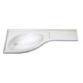 1 LAVABO D'ANGLE BLANC AVEC ÉGOUTTOIR À DROITE