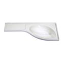 1 LAVABO D'ANGLE BLANC AVEC ÉGOUTTOIR À GAUCHE