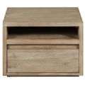 1 CHEVET EN TECK MASSIF 1 NICHE 1 TIROIR 50X40X35CM*