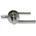 1 POIGNEE DE PORTE AVEC VERROU LOQUET EN ACIER SATINE 25MM