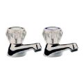 1 LOT DE 2 ROBINETS CHROMES POUR BAIGNOIRE (1 CHAUD+1 FROID)
