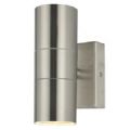 1 APPLIQUE D'EXTERIEUR MURALE INOX/VERRE ECLAIR 2 COTES GU10