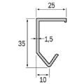 1 RAIL DE PORTE COULISSANTE SIMPLE - LONGUEUR 3M